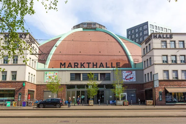 Basel Schweiz April 2021 Die 1929 Erbaute Basler Markthalle Wird — Stockfoto