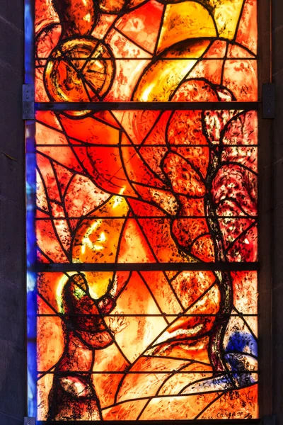 Zurich Switzerland April 2021 Stained Glass Window Protestant Church Fraumunster — Stock Photo, Image