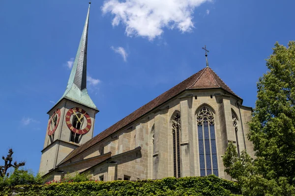 Chiesa Burgdorf Canton Berna Svizzera Sorge Una Collina Più Grande — Foto Stock