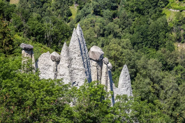 Pirámides Euseigne Formaciones Rocosas Chimenea Hadas Los Alpes Suizos Las — Foto de Stock