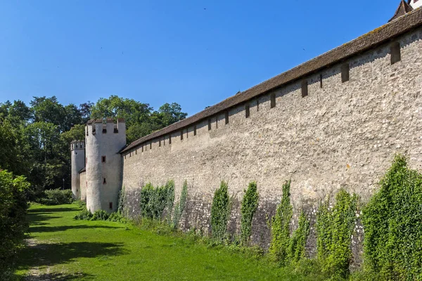 Muro Medievale Con Torre Avvistamento Nel Centro Della Città Sul — Foto Stock