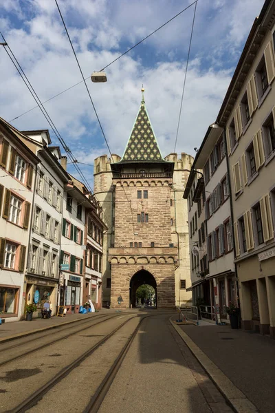 Den Antika Stadsporten Spalentor Det Vackraste Stadsportarna Schweiz — Stockfoto