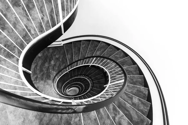 Escadaria Sprial Formando Belo Padrão Concha Com Parede Branca Para — Fotografia de Stock