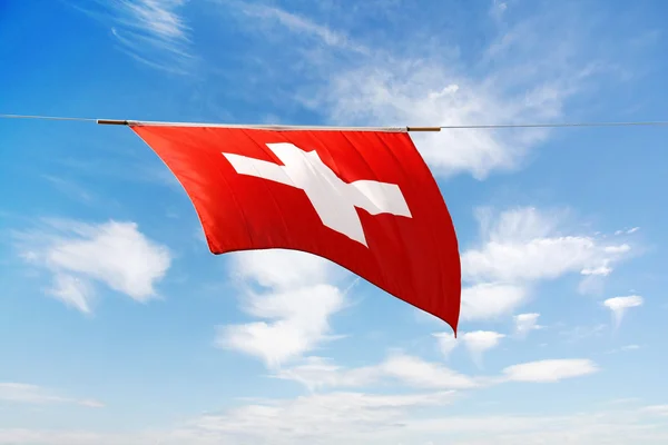 Kantonen flagga: Nationella flagga i Schweiz — Stockfoto