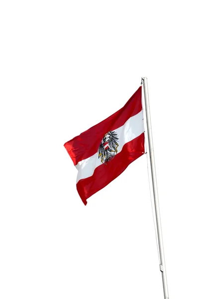 Bandera nacional de Austria, aislada sobre fondo blanco —  Fotos de Stock