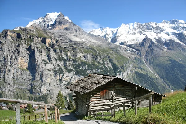 Swiss chalet at Alps — Stock Photo, Image