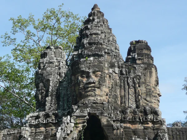 Stone faces, Anglor Wat, Siem Reap, Cambodia — Stock Photo, Image