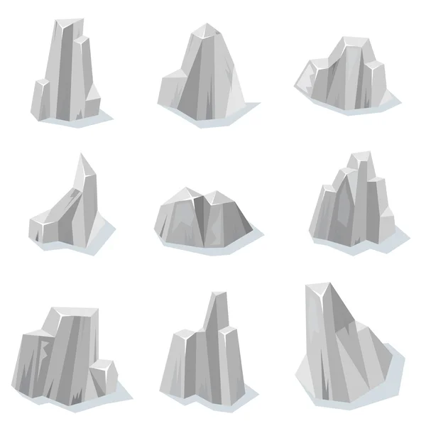 Set di pietre rocciose per il design del gioco — Vettoriale Stock