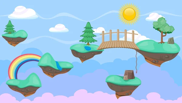 Sorunsuz düzenlenebilir göksel cennet Adaları ve ağaçlar platformer oyun tasarımı için