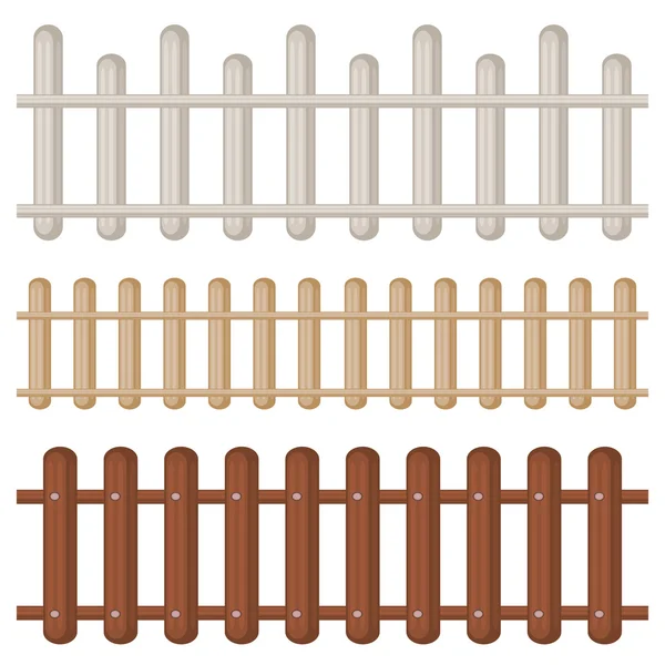 Conjunto de três cercas sem costura — Vetor de Stock