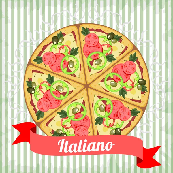 Retro poster met Italiaanse pizza — Stockvector