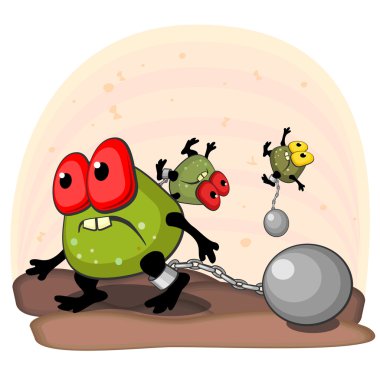 Mikrop bacak üzerinde top mermisi ile