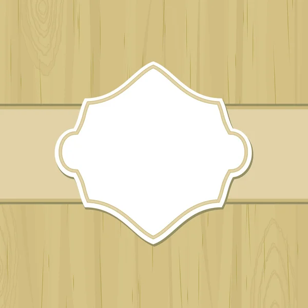 Retro-Etikett über mattem, gelbem Holz — Stockvektor