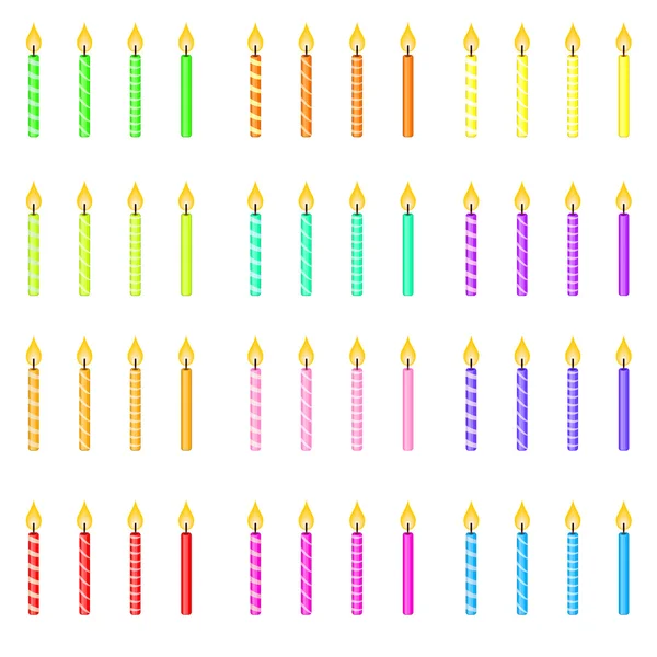 Velas de pastel — Vector de stock