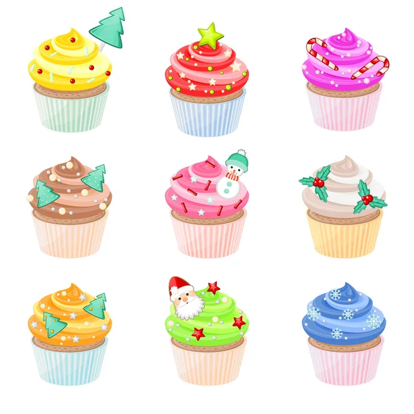 Karácsonyi cupcakes — Stock Vector