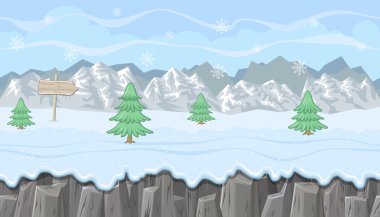 Sorunsuz kış manzara dağlar ve ilk Noel oyun tasarımı için