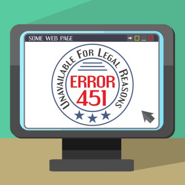 Error 451 concept with stamp on monitor clipart