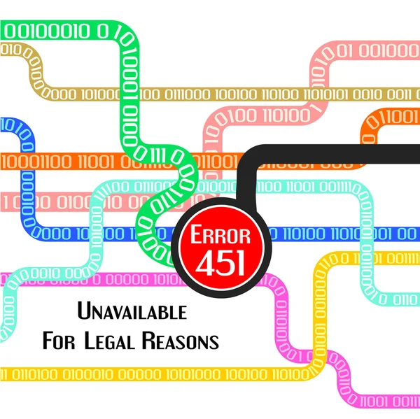 Erro 451 conceito com linhas de tráfego web Vetores De Bancos De Imagens Sem Royalties