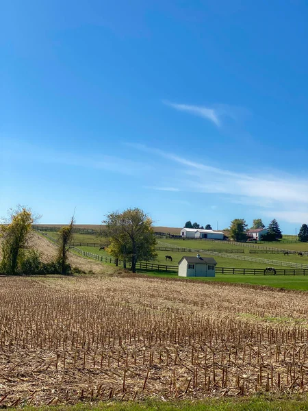 Uma Vista Panorâmica Das Terras Agrícolas Condado Rural York Pensilvânia — Fotografia de Stock