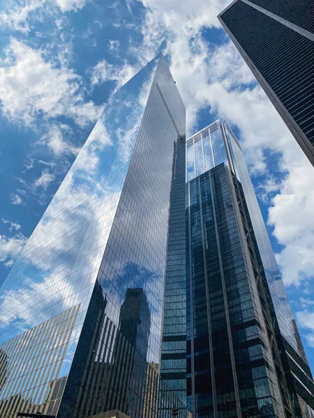 Moderní Ocelové Skleněné Mrakodrapy Dolním Manhattanu — Stock fotografie