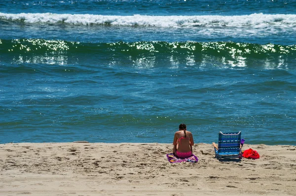 Csendes időben a strandon — Stock Fotó