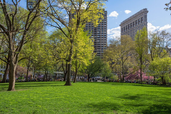 A beautiful Spring day in Madison Park in New York City.
