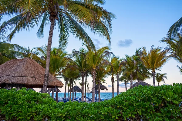 Crepúsculo playa del carmen — Fotografia de Stock