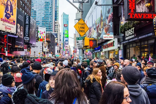 Wielki tłum Times Square — Zdjęcie stockowe