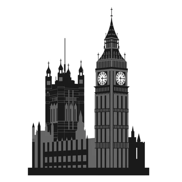 Ilustração Vetorial Big Ben Londres —  Vetores de Stock