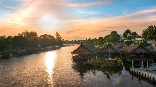 Sunset on the River Kwai — Stockfoto