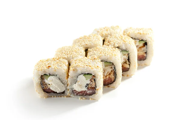 Rollo de sushi con sésamo — Foto de Stock