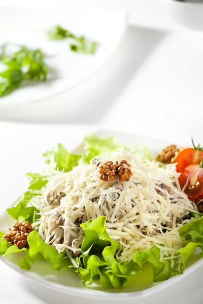 Parmezaanse kaas en walnoten Salade — Stockfoto