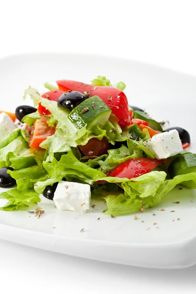 Ensalada Griega con Queso Feta, Oliva y Verduras — Foto de Stock