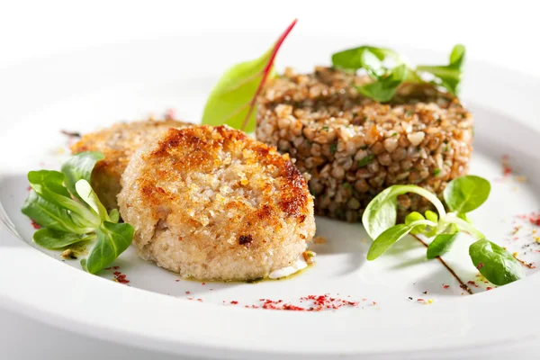 Cutlet with Buckwheat — Stock Photo, Image