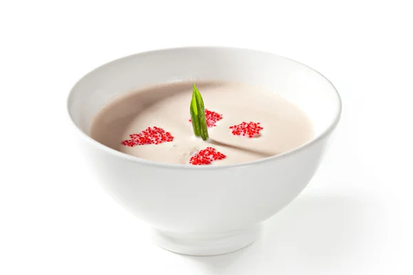 Salmon Soup over White — Stock Photo, Image