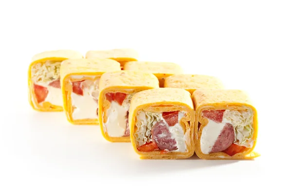 Rolo de Sushi de burrito — Fotografia de Stock