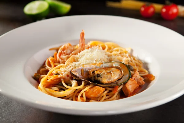 Seafood Spaghetti Plate — Stock Photo, Image