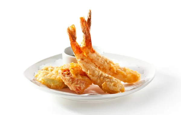 Gamberetti fritti con salsa — Foto Stock