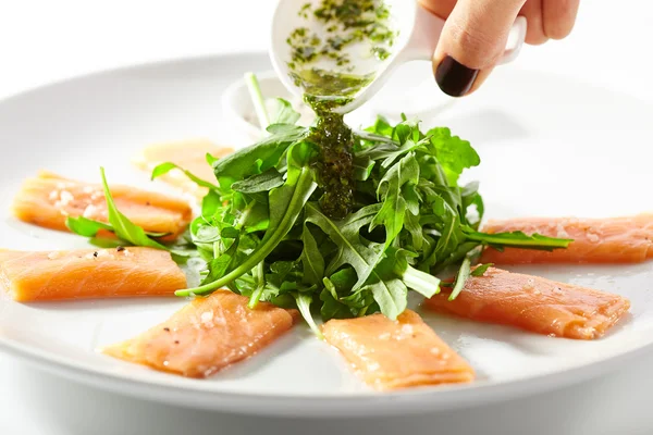 Carpaccio de salmão fresco — Fotografia de Stock