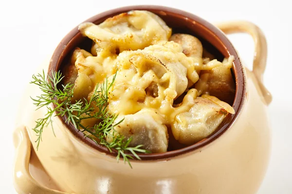 Gebakken varkensvlees Dumplings Pot — Stockfoto