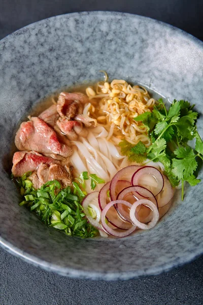 Vietnamese Cuisine Beef Pho Noodle Soup Pho Soup Served Fresh — Stock Photo, Image