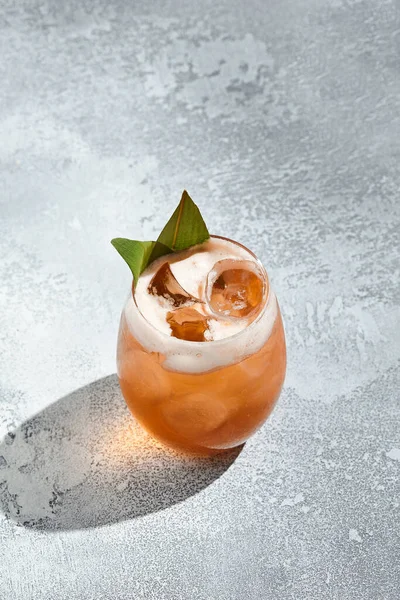 Aperol Spritz Cocktail Foam Egg White Rox Cocktail Glass Vintage — Stock Photo, Image