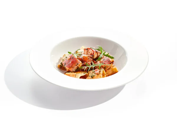 Thunfisch Cannelloni Pasta Nudelteller Mit Thunfischfleisch Nudelgericht Mit Thunfisch Tomatensauce — Stockfoto