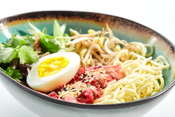 Ramen Chicken Soup Traditional Soup Chicken Ramen Noodles Other Ingredients — Stock Photo, Image