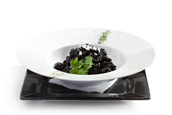 Schwarzes Risotto — Stockfoto