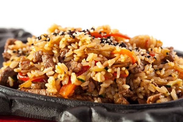 Arroz Frito com Carne — Fotografia de Stock