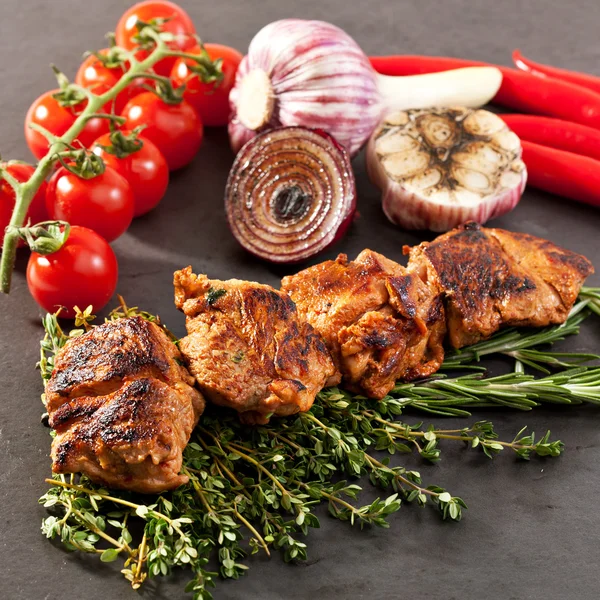 Skewered Pork — Stock Photo, Image