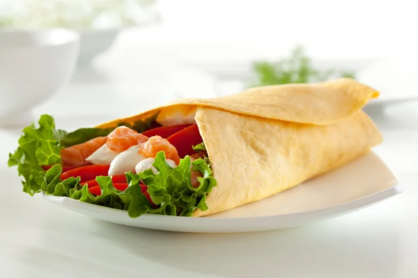 Burrito di salmone — Foto Stock