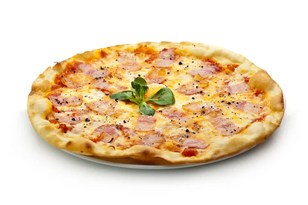 Carbonara Pizza — Zdjęcie stockowe