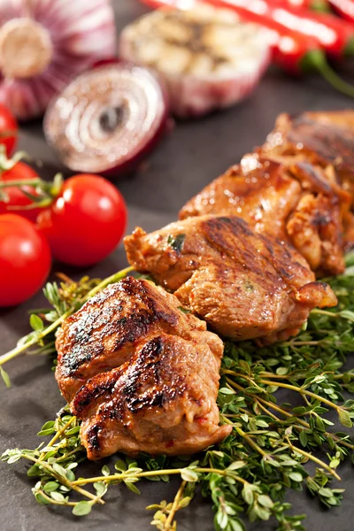 Skewered Pork — Stock Photo, Image